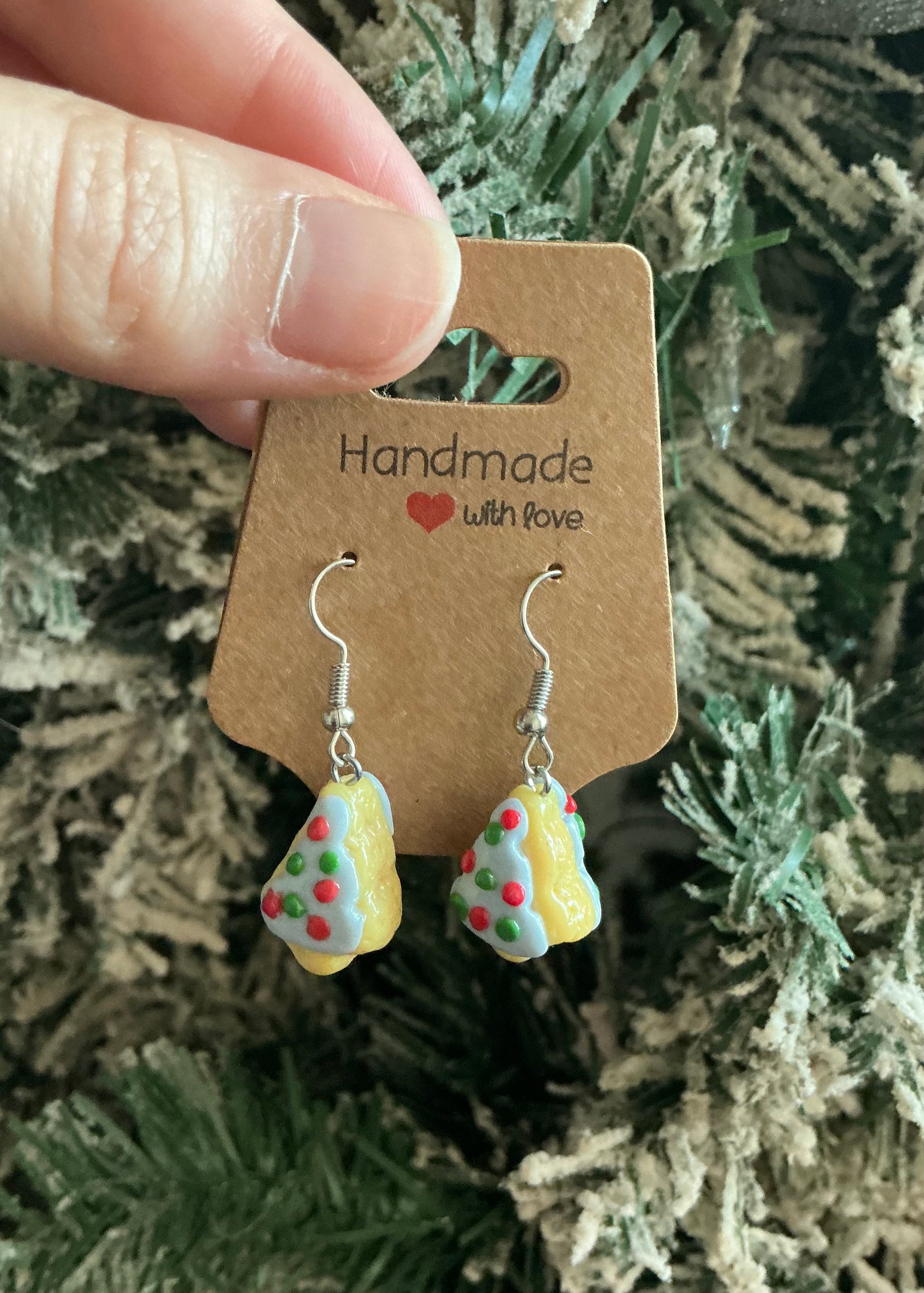 Christmas cookie earrings